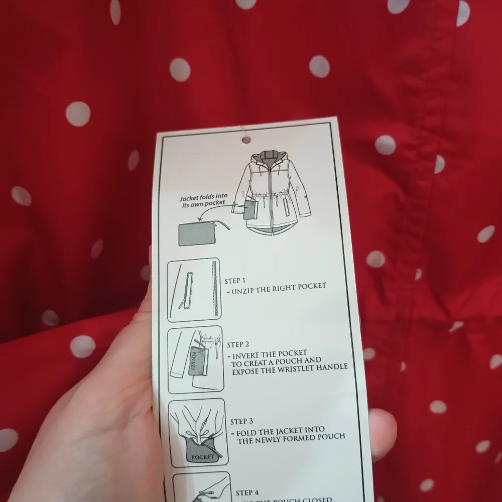 NWT CUTE Red Polka Dot Rain Jacket! - Picture 3 of 4